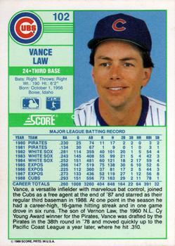 Vance Law  baseball card collectible - Main Image 2