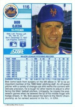 Bob Ojeda  baseball card collectible - Main Image 2