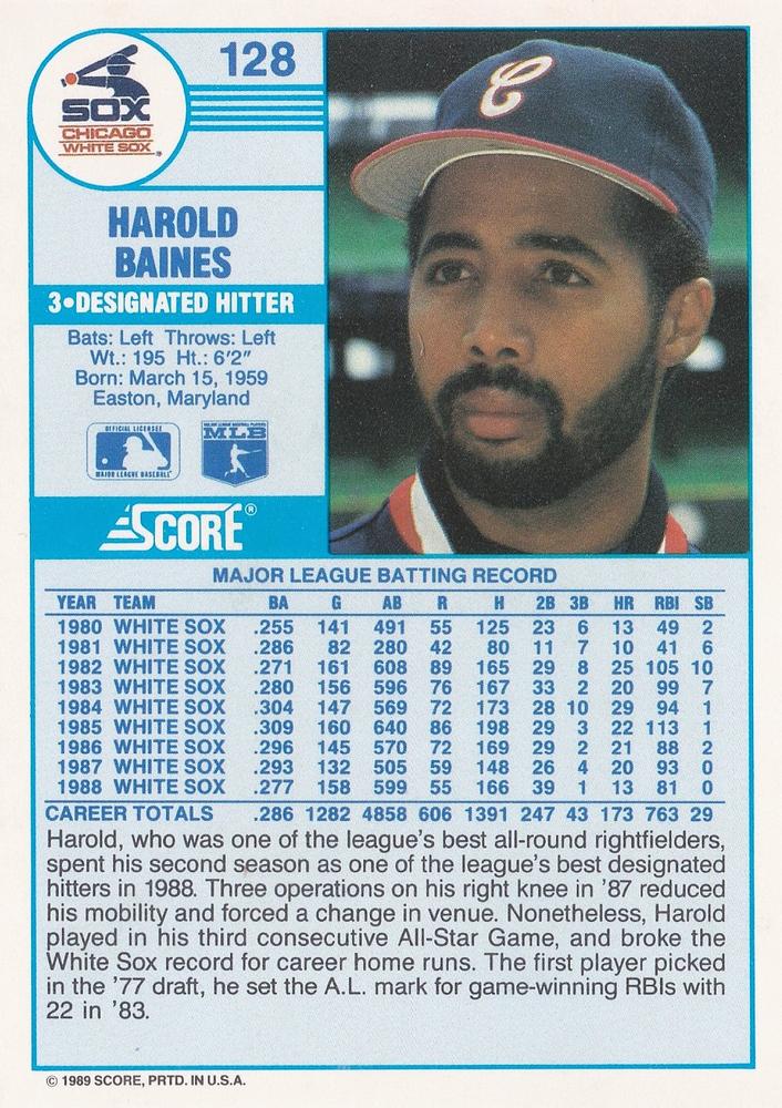 Harold Baines  baseball card collectible - Main Image 2