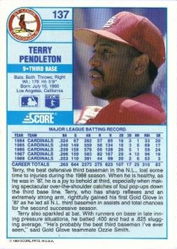 Terry Pendleton  baseball card collectible - Main Image 2