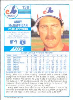 Andy McGaffigan  baseball card collectible - Main Image 2