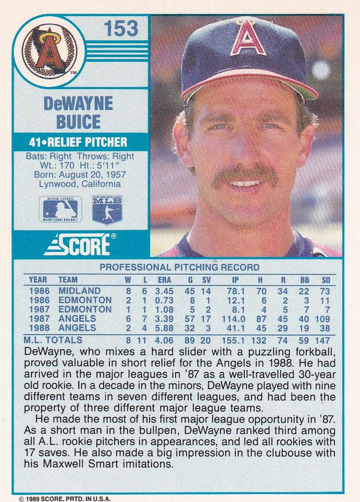 DeWayne Buice  baseball card collectible - Main Image 2