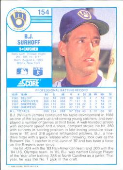 B.J. Surhoff  baseball card collectible - Main Image 2