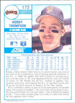 Robby Thompson  baseball card collectible - Main Image 2