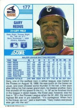 Gary Redus  baseball card collectible - Main Image 2