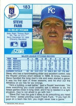 Steve Farr  baseball card collectible - Main Image 2