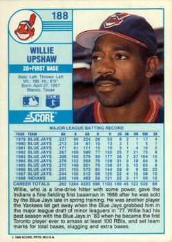 Willie Upshaw  baseball card collectible - Main Image 2