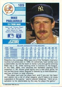Mike Pagliarulo  baseball card collectible - Main Image 2