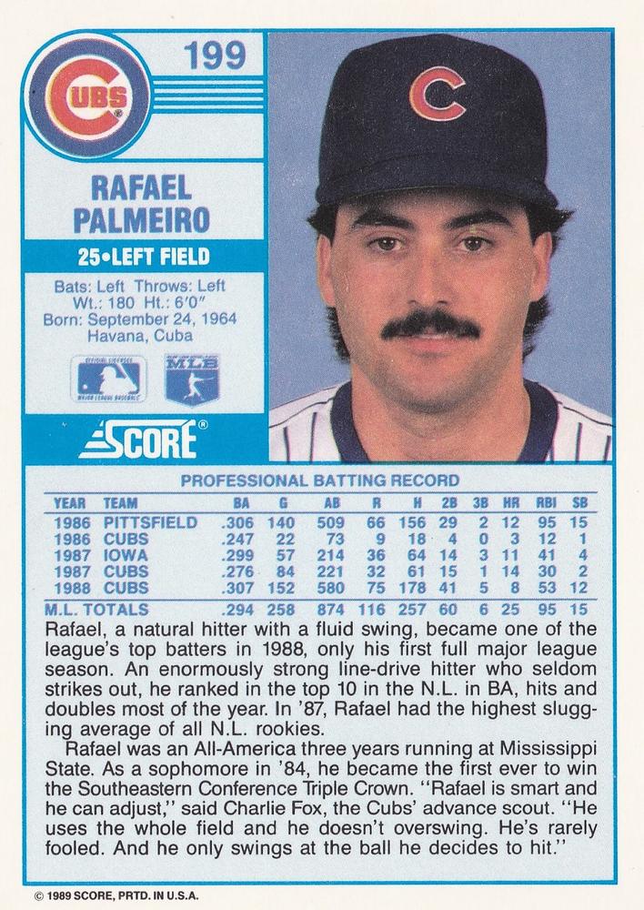 Rafael Palmeiro  baseball card collectible - Main Image 2