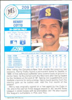 Henry Cotto  baseball card collectible - Main Image 2