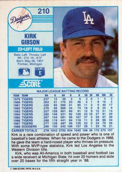 Kirk Gibson  baseball card collectible - Main Image 2