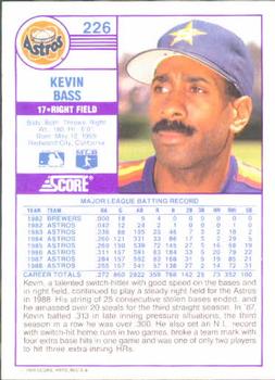 Kevin Bass  baseball card collectible - Main Image 2