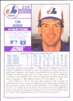 Tim Burke  baseball card collectible - Main Image 2