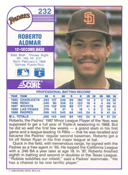 Roberto Alomar  baseball card collectible - Main Image 2