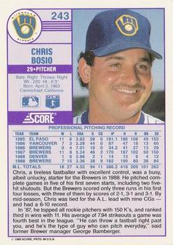 Chris Bosio  baseball card collectible - Main Image 2