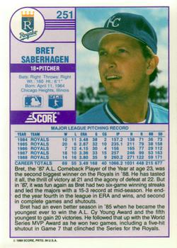 Bret Saberhagen  baseball card collectible - Main Image 2