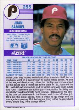 Juan Samuel  baseball card collectible - Main Image 2