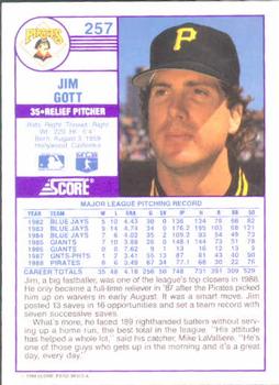 Jim Gott  baseball card collectible - Main Image 2