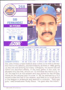 Sid Fernandez  baseball card collectible - Main Image 2