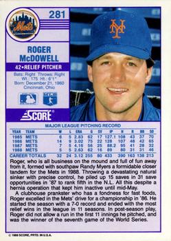 Roger McDowell  baseball card collectible - Main Image 2