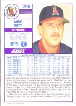 Mike Witt  baseball card collectible - Main Image 2