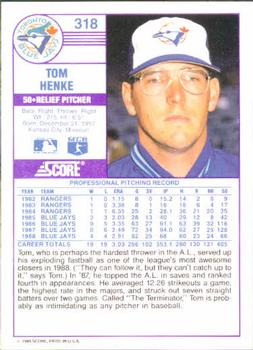 Tom Henke  baseball card collectible - Main Image 2