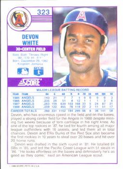 Devon White  baseball card collectible - Main Image 2
