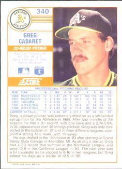 Greg Cadaret  baseball card collectible - Main Image 2