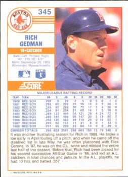Rich Gedman  baseball card collectible - Main Image 2