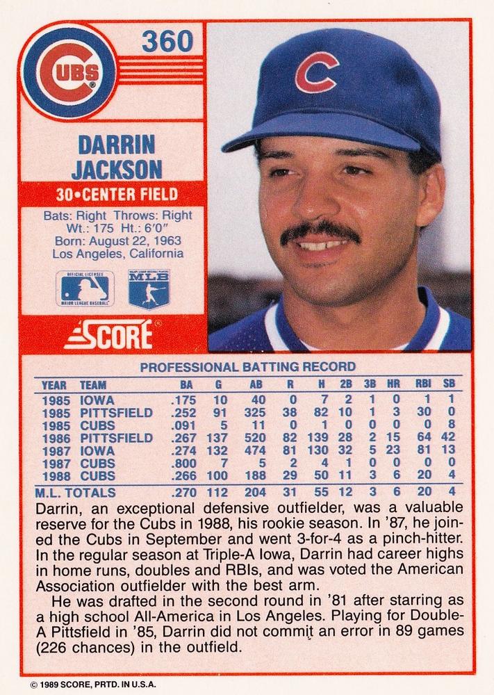 Darrin Jackson  baseball card collectible - Main Image 2