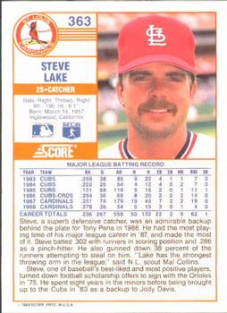 Steve Lake  baseball card collectible - Main Image 2