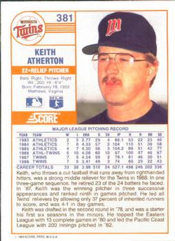 Keith Atherton  baseball card collectible - Main Image 2