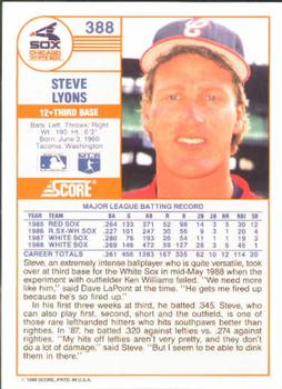 Steve Lyons  baseball card collectible - Main Image 2