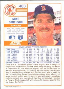Mike Smithson  baseball card collectible - Main Image 2