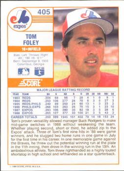 Tom Foley  baseball card collectible - Main Image 2
