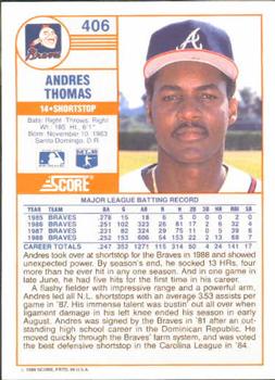Andres Thomas  baseball card collectible - Main Image 2