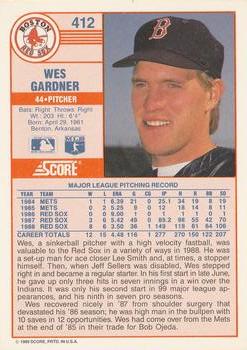 Wes Gardner  baseball card collectible - Main Image 2
