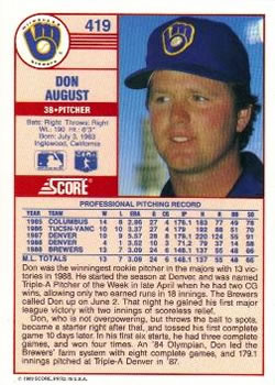 Don August  baseball card collectible - Main Image 2
