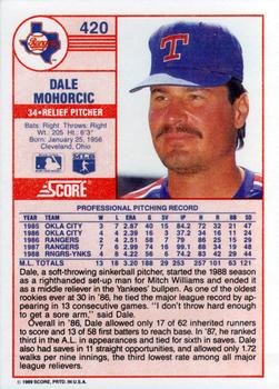 Dale Mohorcic  baseball card collectible - Main Image 2