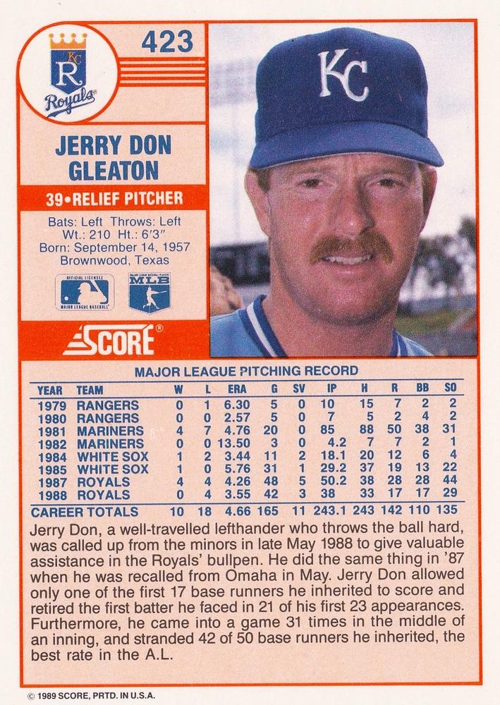 Jerry Don Gleaton  baseball card collectible - Main Image 2