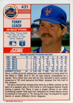 Terry Leach  baseball card collectible - Main Image 2