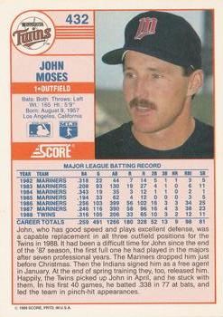 John Moses  baseball card collectible - Main Image 2