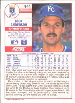 Rick Anderson  baseball card collectible - Main Image 2