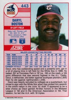 Daryl Boston  baseball card collectible - Main Image 2
