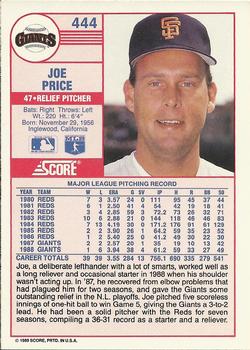Joe Price  baseball card collectible - Main Image 2