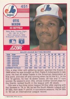 Otis Nixon  baseball card collectible - Main Image 2