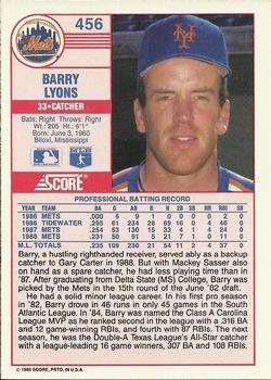 Barry Lyons  baseball card collectible - Main Image 2