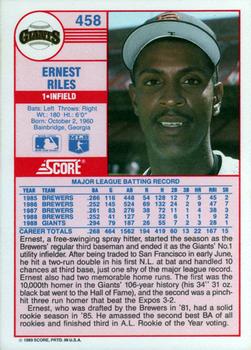 Ernest Riles  baseball card collectible - Main Image 2