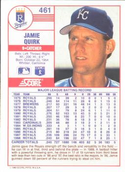 Jamie Quirk  baseball card collectible - Main Image 2