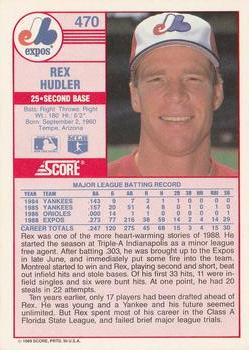 Rex Hudler  baseball card collectible - Main Image 2
